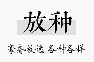 放种名字的寓意及含义