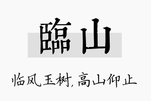 临山名字的寓意及含义