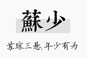 苏少名字的寓意及含义