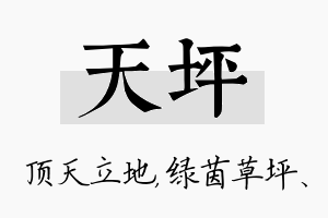 天坪名字的寓意及含义