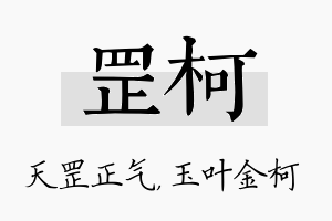 罡柯名字的寓意及含义