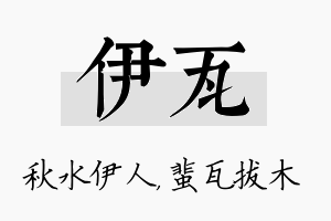 伊瓦名字的寓意及含义