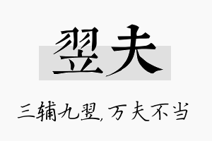 翌夫名字的寓意及含义