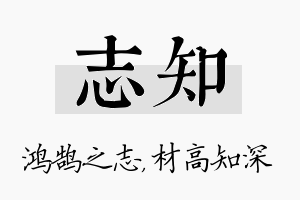 志知名字的寓意及含义