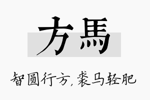 方马名字的寓意及含义