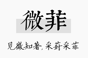 微菲名字的寓意及含义