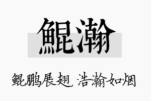 鲲瀚名字的寓意及含义