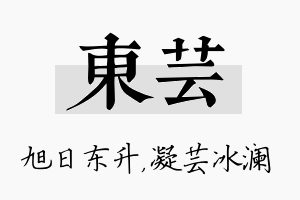 东芸名字的寓意及含义