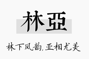 林亚名字的寓意及含义