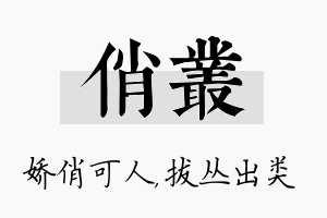 俏丛名字的寓意及含义