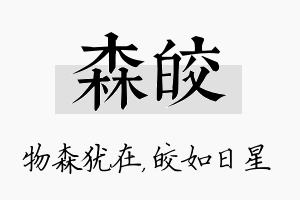 森皎名字的寓意及含义