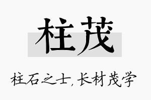 柱茂名字的寓意及含义