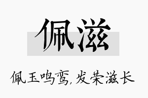 佩滋名字的寓意及含义