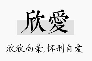 欣爱名字的寓意及含义