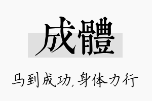 成体名字的寓意及含义