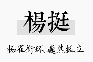 杨挺名字的寓意及含义