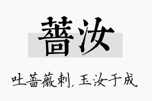 蔷汝名字的寓意及含义