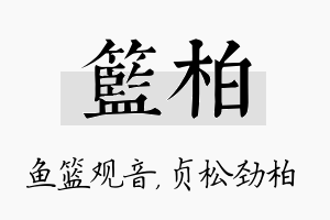 篮柏名字的寓意及含义