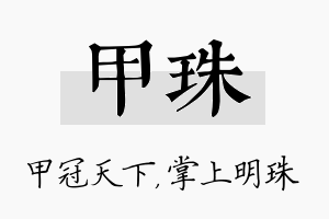 甲珠名字的寓意及含义