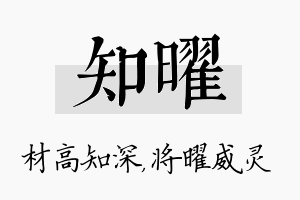 知曜名字的寓意及含义