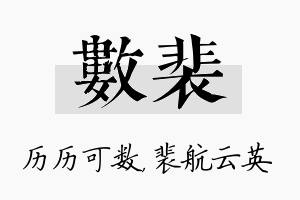 数裴名字的寓意及含义