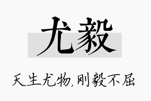 尤毅名字的寓意及含义