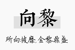 向黎名字的寓意及含义