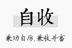 自收名字的寓意及含义