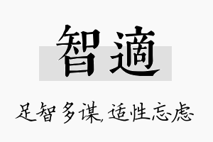 智适名字的寓意及含义