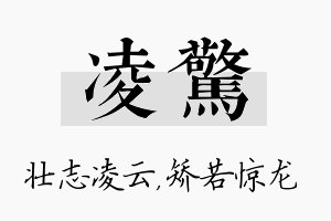 凌惊名字的寓意及含义