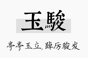 玉骏名字的寓意及含义