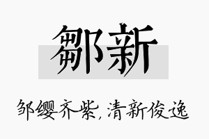 邹新名字的寓意及含义