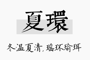 夏环名字的寓意及含义