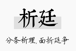 析廷名字的寓意及含义