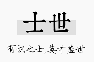 士世名字的寓意及含义