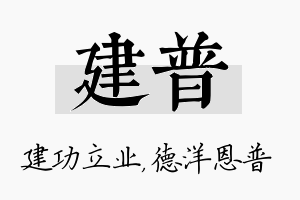 建普名字的寓意及含义