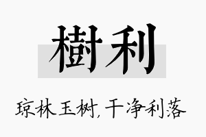 树利名字的寓意及含义