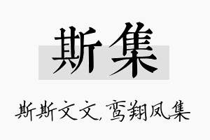 斯集名字的寓意及含义