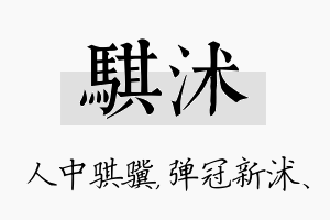 骐沭名字的寓意及含义