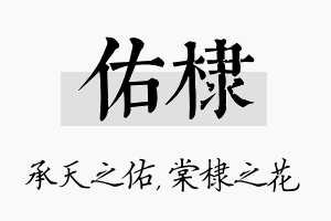 佑棣名字的寓意及含义