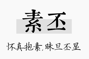 素丕名字的寓意及含义