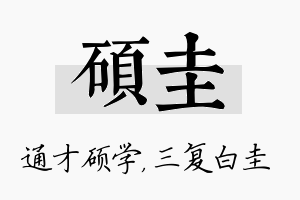 硕圭名字的寓意及含义