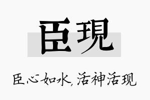 臣现名字的寓意及含义