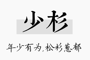 少杉名字的寓意及含义