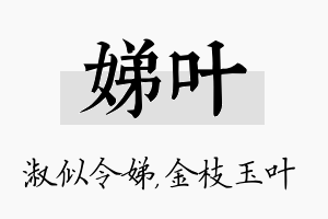 娣叶名字的寓意及含义