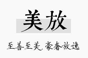 美放名字的寓意及含义