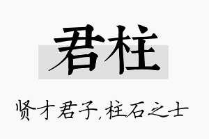 君柱名字的寓意及含义