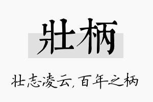 壮柄名字的寓意及含义