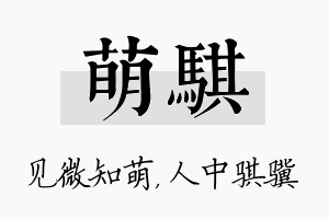 萌骐名字的寓意及含义