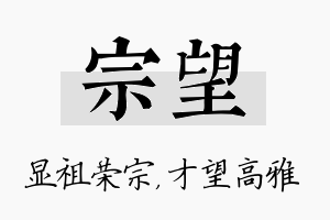 宗望名字的寓意及含义